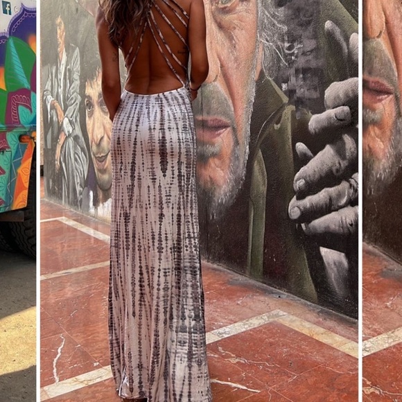 Elegant Tie-Dye Maxi Dress - Picture 3 of 9